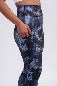 Night Blue Camo With Pockets High Waist Compression Leggings